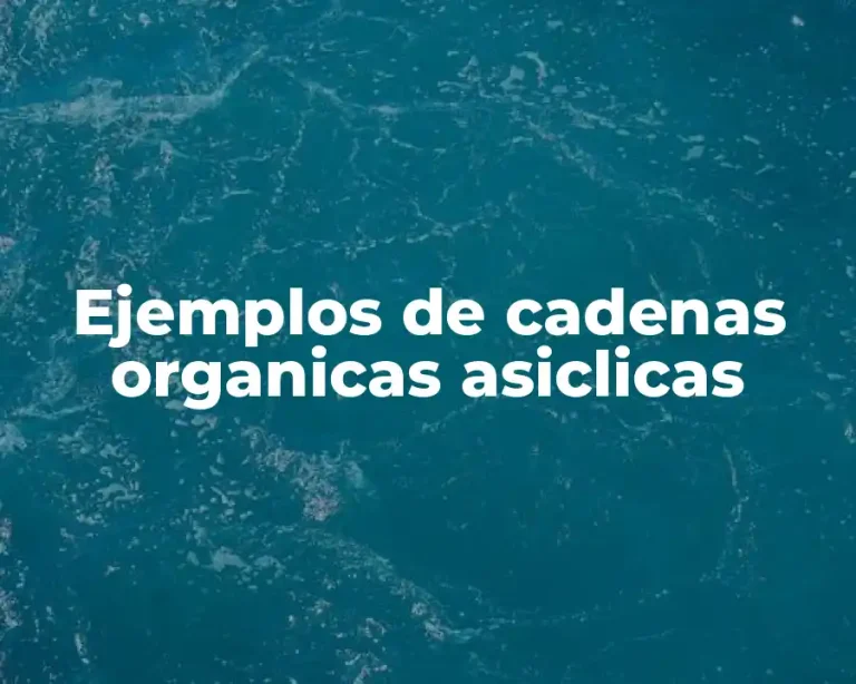 Ejemplos de cadenas organicas asiclicas