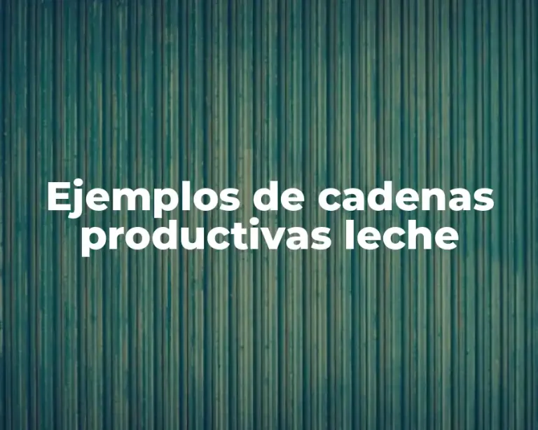 Ejemplos de cadenas productivas leche
