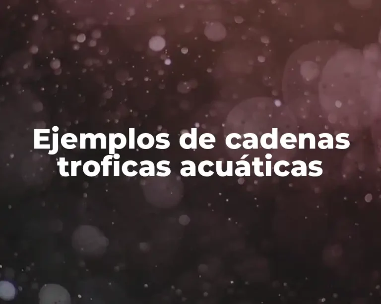 Ejemplos de cadenas troficas acuáticas