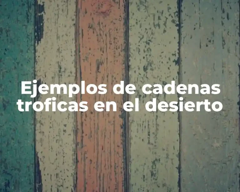 Ejemplos de cadenas troficas en el desierto
