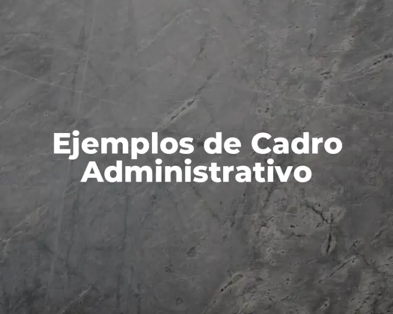 Ejemplos de Cadro Administrativo