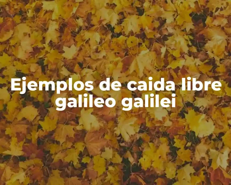 Ejemplos de caida libre galileo galilei