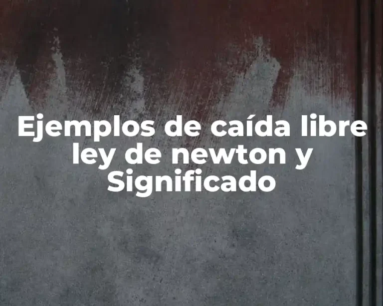 Ejemplos de caída libre ley de newton y Significado