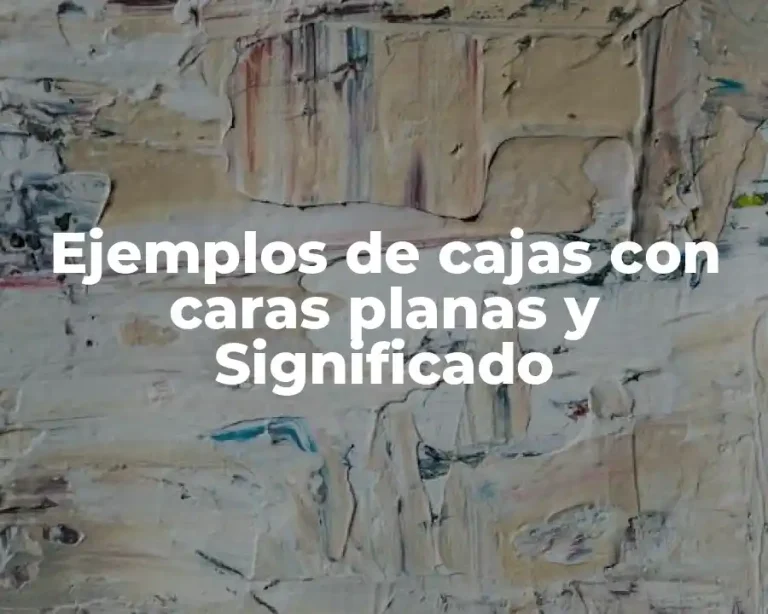 Ejemplos de cajas con caras planas y Significado