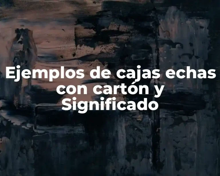 Ejemplos de cajas echas con cartón y Significado