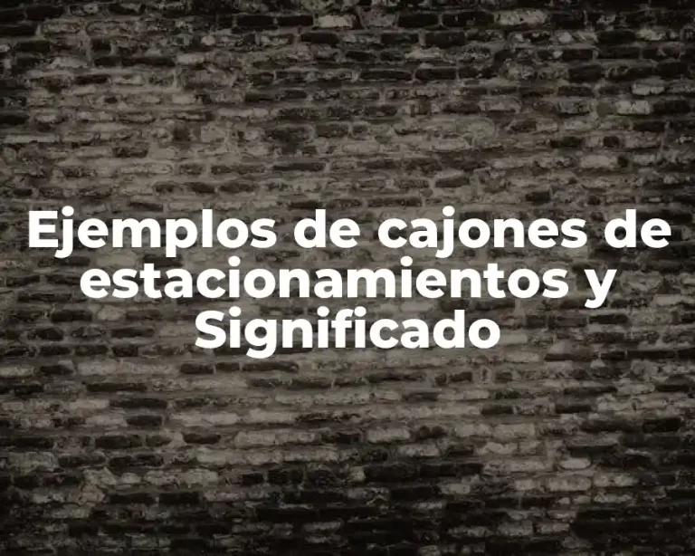 Ejemplos de cajones de estacionamientos y Significado