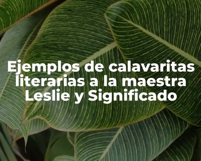 Ejemplos de calavaritas literarias a la maestra Leslie y Significado