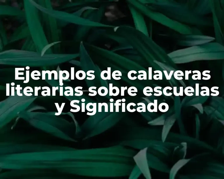 Ejemplos de calaveras literarias sobre escuelas y Significado