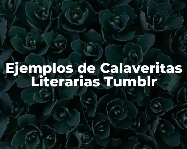 Ejemplos de Calaveritas Literarias Tumblr