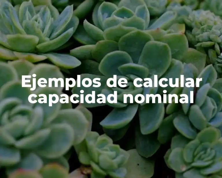 Ejemplos de calcular capacidad nominal