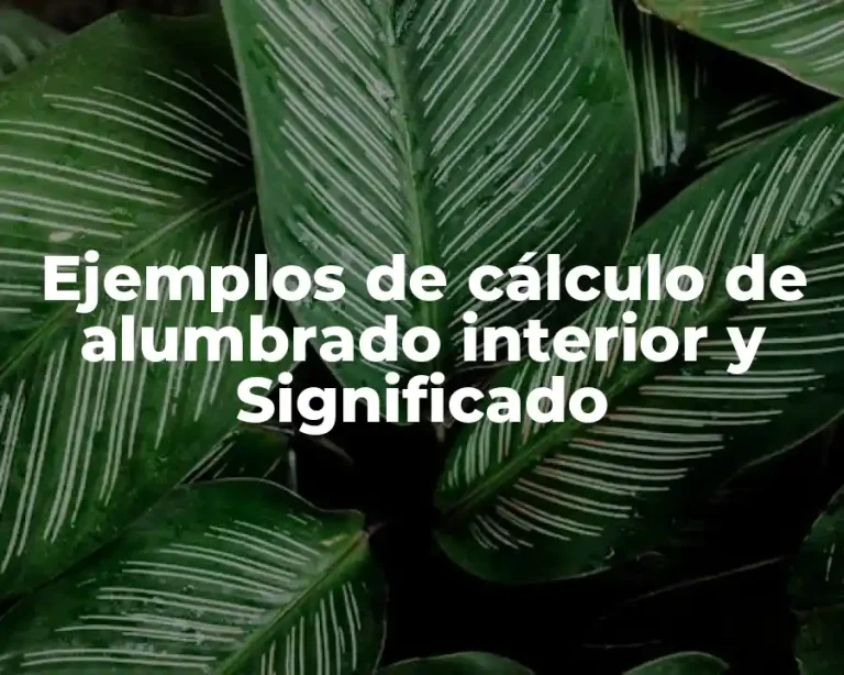 Ejemplos de cálculo de alumbrado interior y Significado