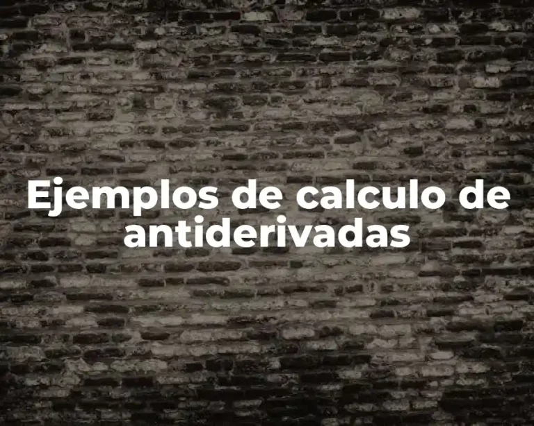 Ejemplos de calculo de antiderivadas