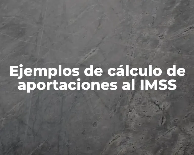 Ejemplos de cálculo de aportaciones al IMSS