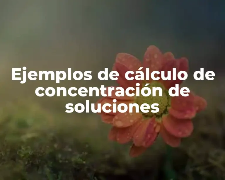 Ejemplos de cálculo de concentración de soluciones