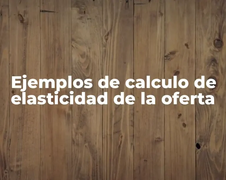 Ejemplos de calculo de elasticidad de la oferta