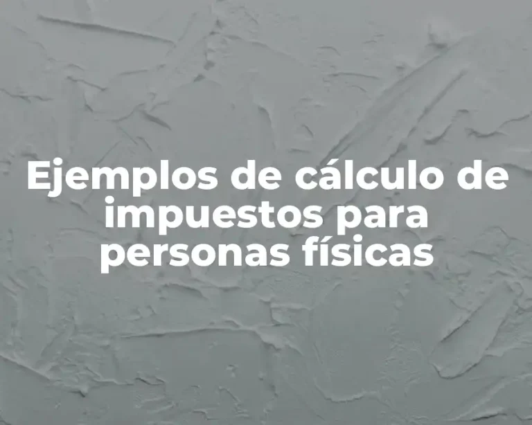 Ejemplos de cálculo de impuestos para personas físicas