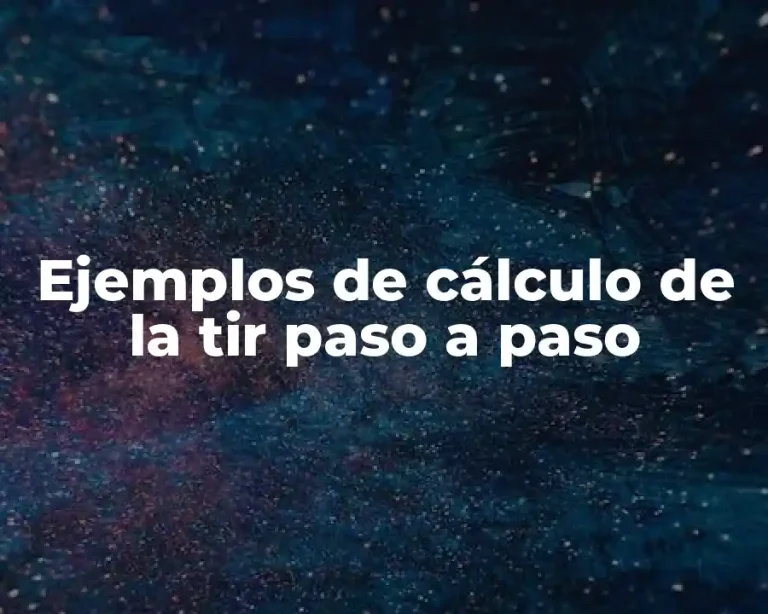 Ejemplos de cálculo de la tir paso a paso