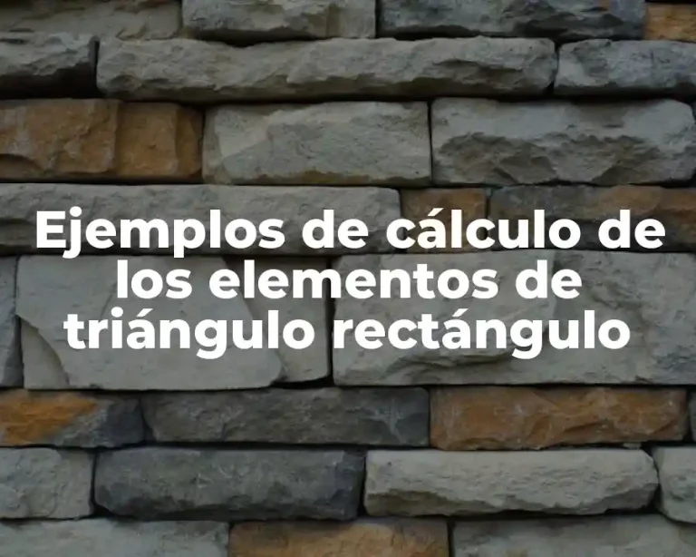 Ejemplos de cálculo de los elementos de triángulo rectángulo
