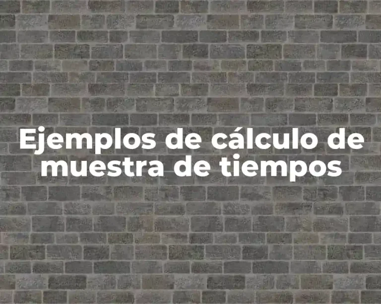 Ejemplos de cálculo de muestra de tiempos