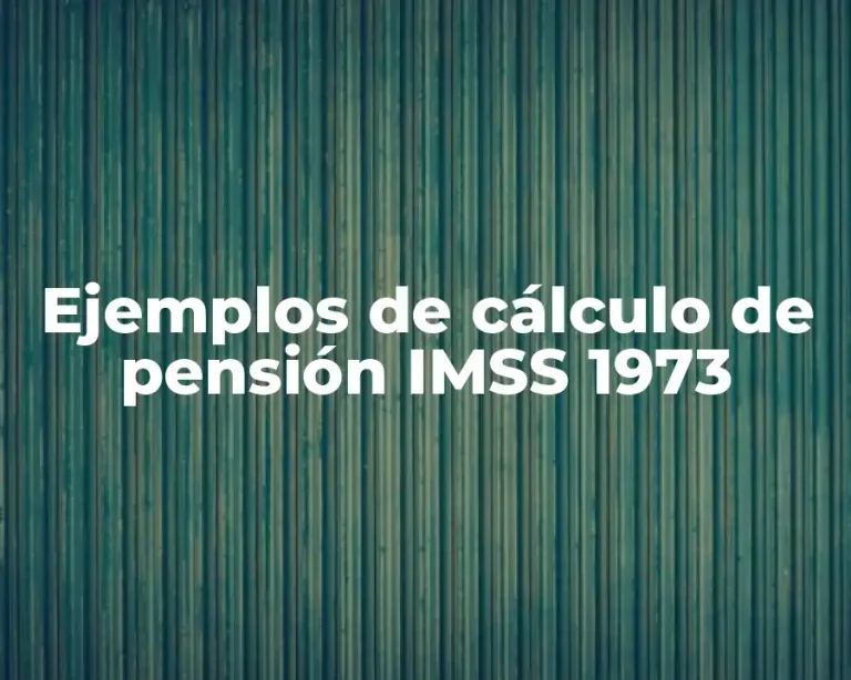 Ejemplos de cálculo de pensión IMSS 1973