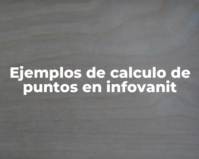 Ejemplos de calculo de puntos en infovanit