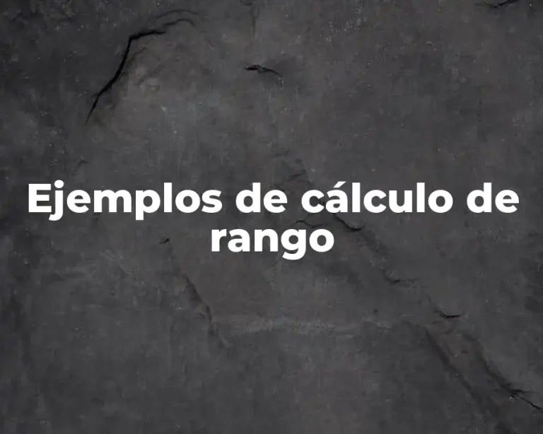Ejemplos de cálculo de rango