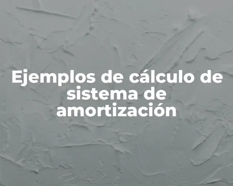 Ejemplos de cálculo de sistema de amortización