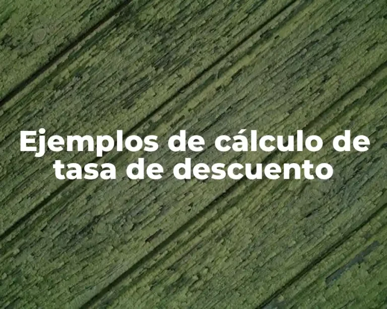 Ejemplos de cálculo de tasa de descuento