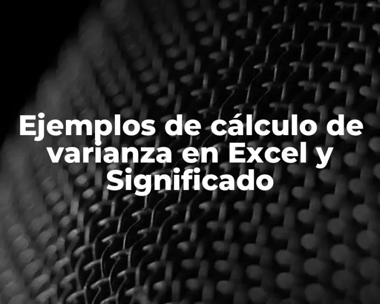 Ejemplos de cálculo de varianza en Excel y Significado