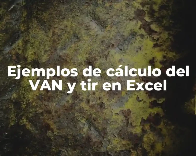 Ejemplos de cálculo del VAN y tir en Excel