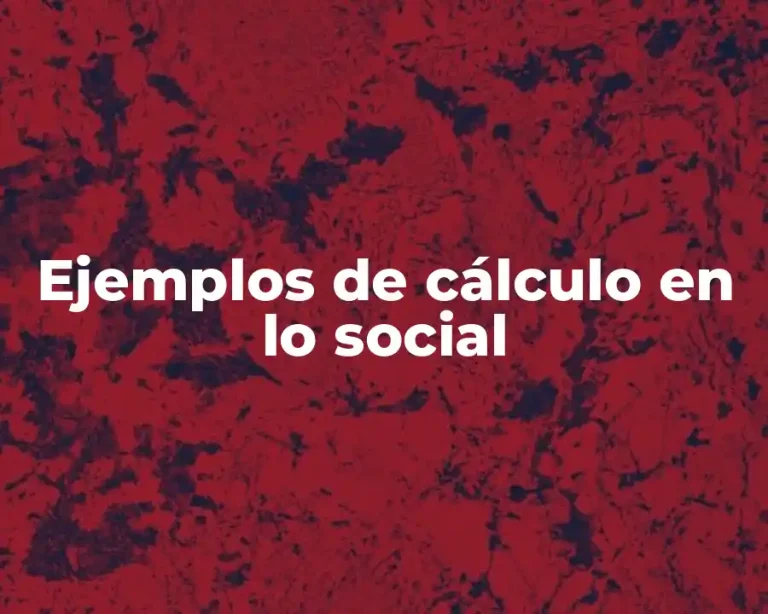Ejemplos de cálculo en lo social