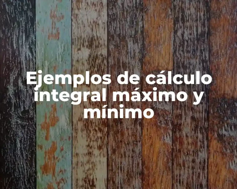 Ejemplos de cálculo integral máximo y mínimo