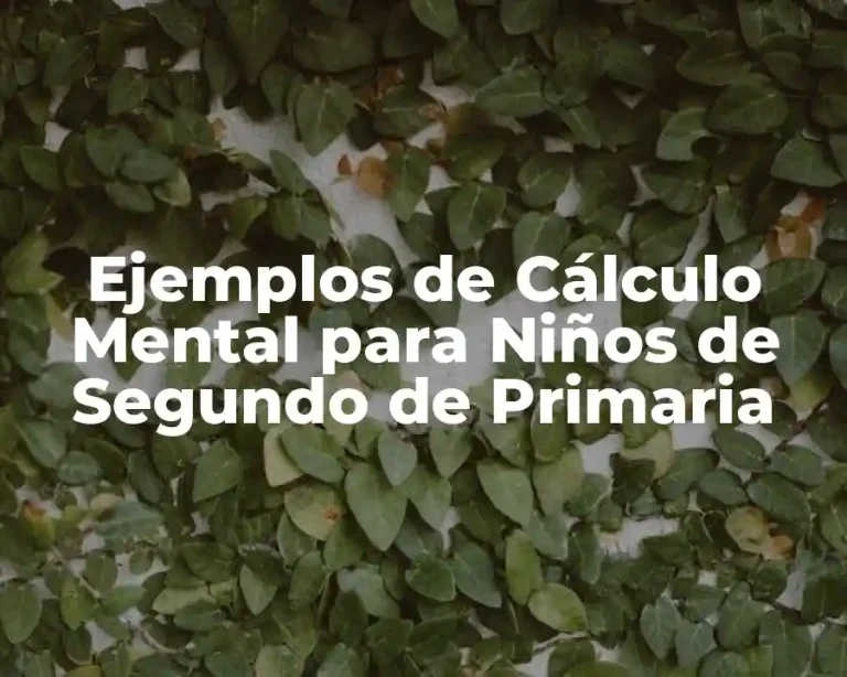 Ejemplos de Cálculo Mental para Niños de Segundo de Primaria