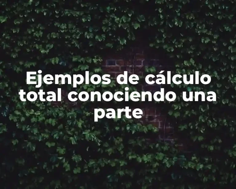 Ejemplos de cálculo total conociendo una parte