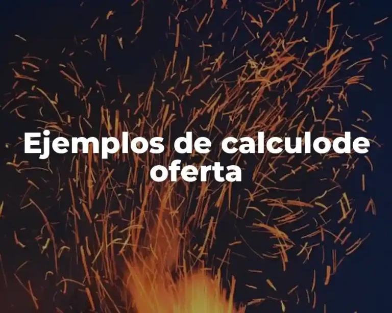 Ejemplos de calculode oferta
