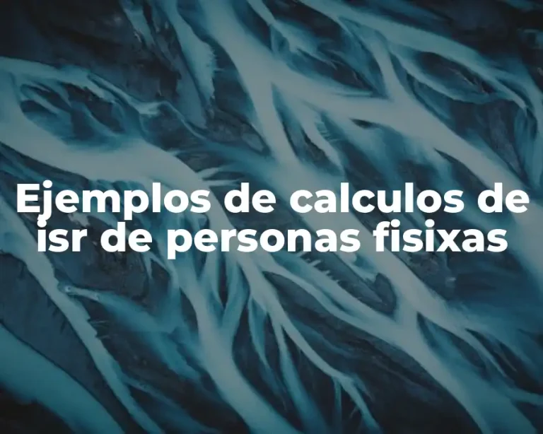 Ejemplos de calculos de isr de personas fisixas