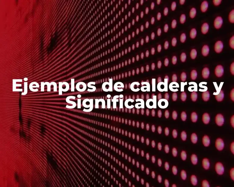 Ejemplos de calderas y Significado