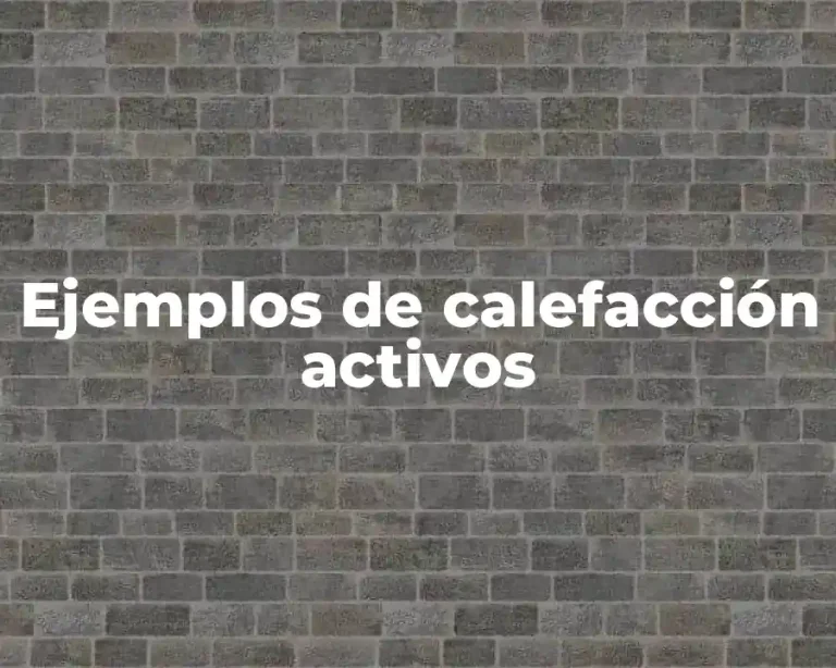 Ejemplos de calefacción activos