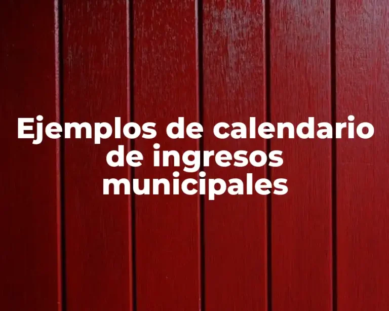 Ejemplos de calendario de ingresos municipales