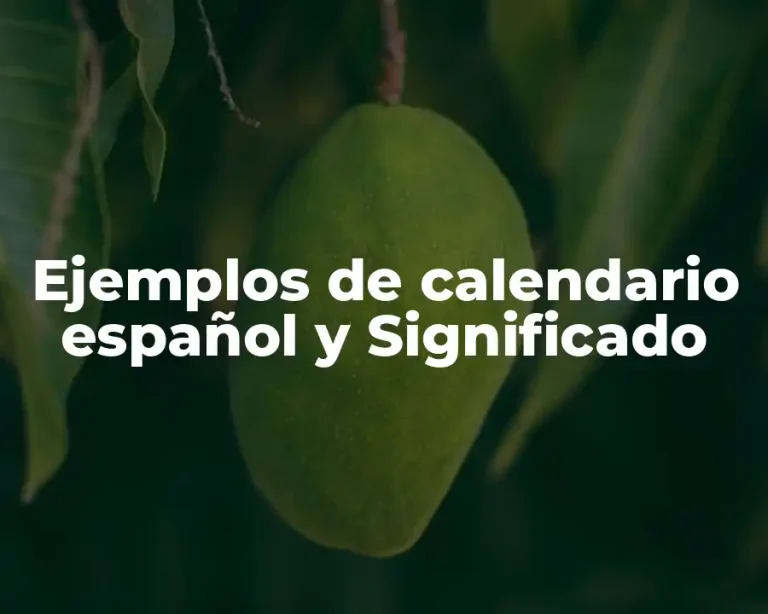 Ejemplos de calendario español y Significado