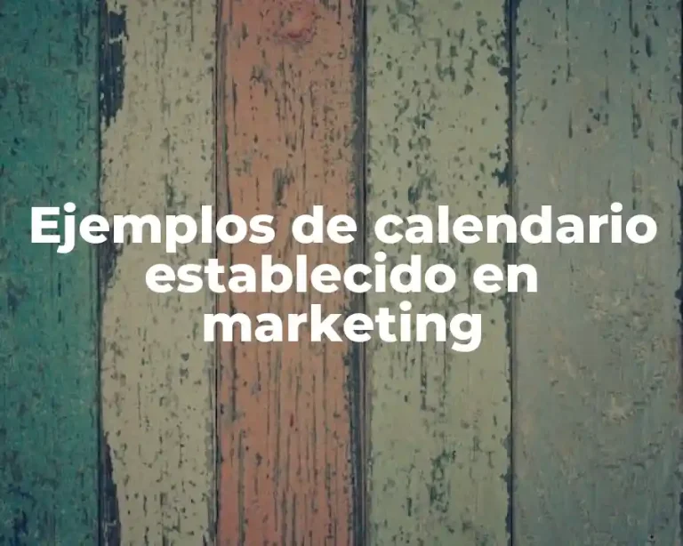 Ejemplos de calendario establecido en marketing