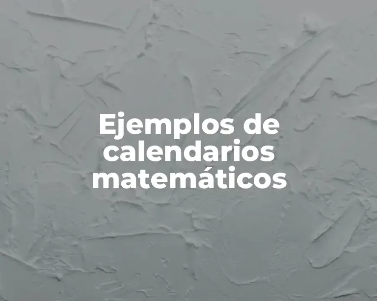 Ejemplos de calendarios matemáticos