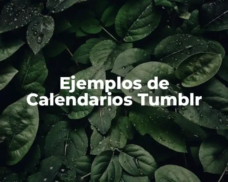 Ejemplos de Calendarios Tumblr