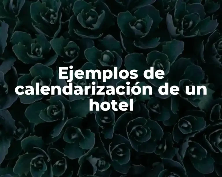Ejemplos de calendarización de un hotel