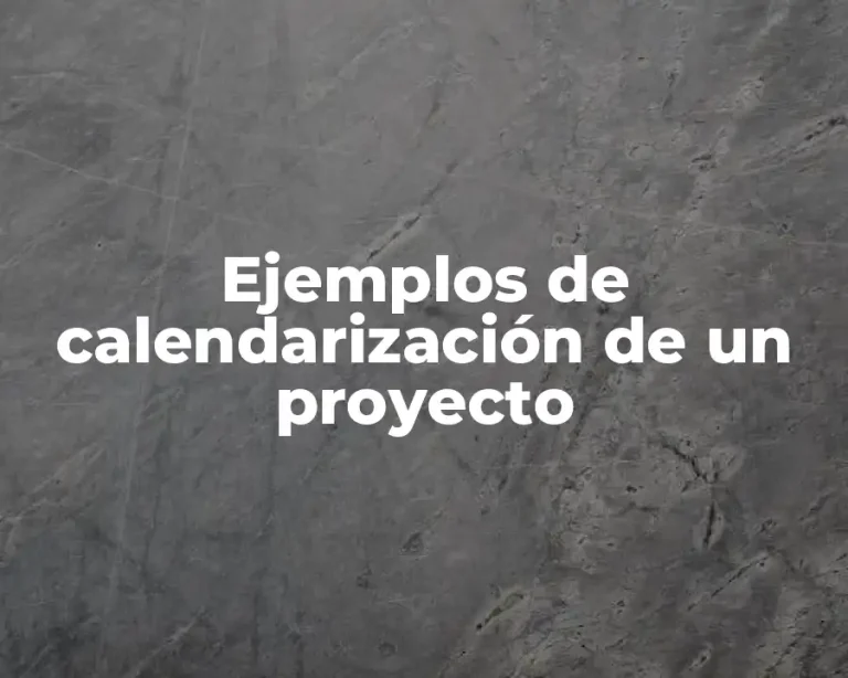 Ejemplos de calendarización de un proyecto