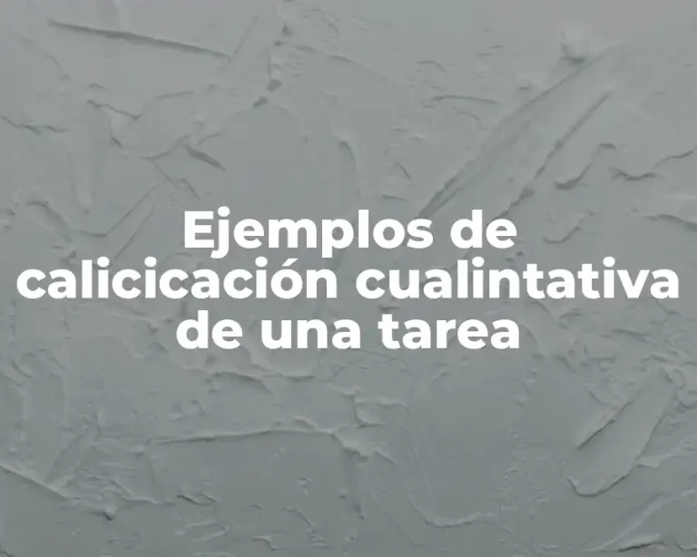 Ejemplos de calicicación cualintativa de una tarea