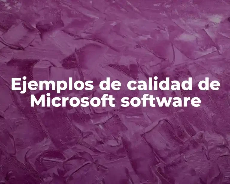Ejemplos de calidad de Microsoft software