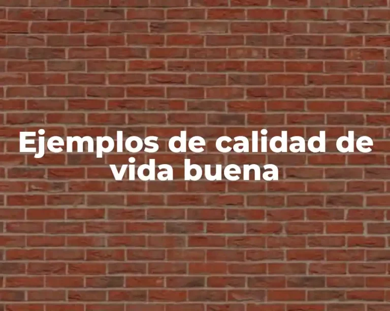 Ejemplos de calidad de vida buena
