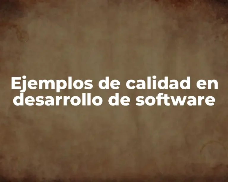 Ejemplos de calidad en desarrollo de software
