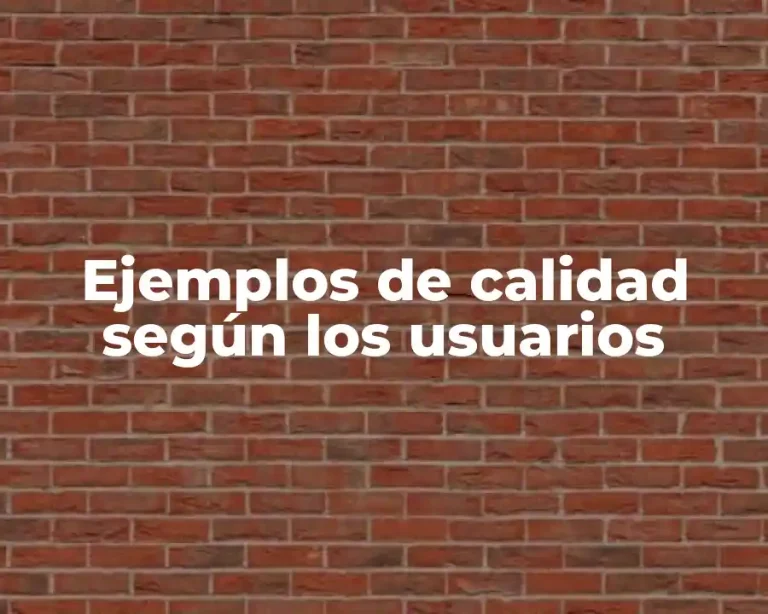 Ejemplos de calidad según los usuarios